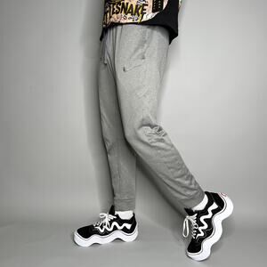 Vintage Y2K Nike Joggers Mens M Grey Polyester Sweatpants Embroidered Swoosh